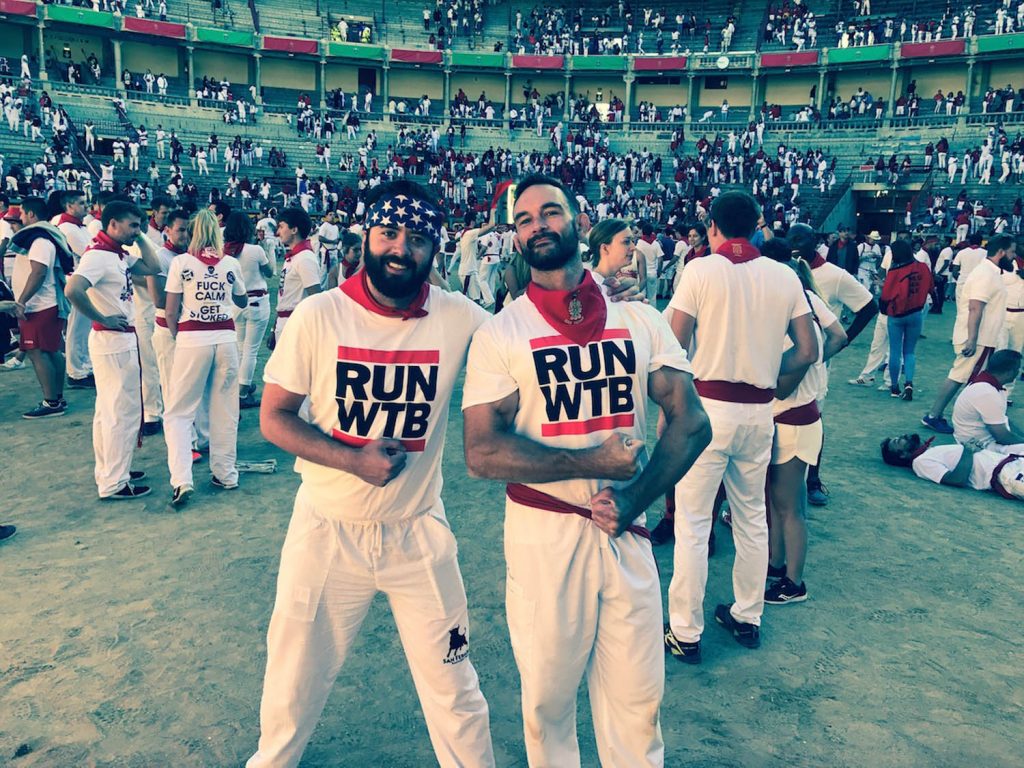 Running of the Bulls Pamplona dudes