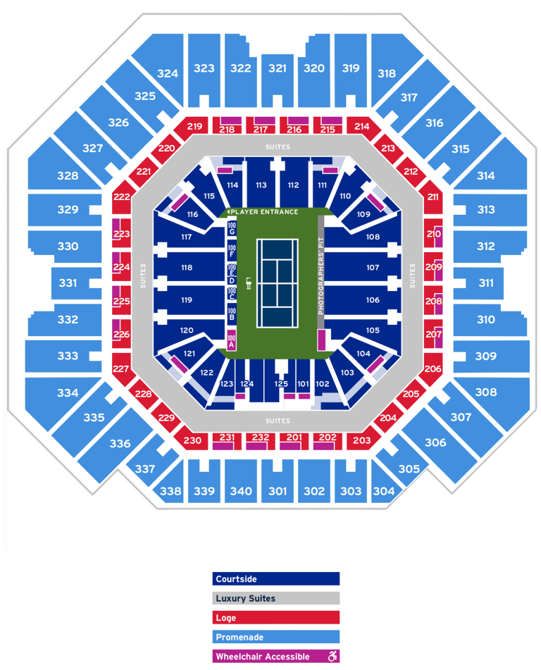 US Open Seating Chart