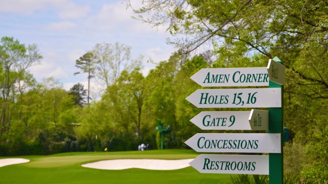 Masters - Augusta National Golf Club - On Course Sign